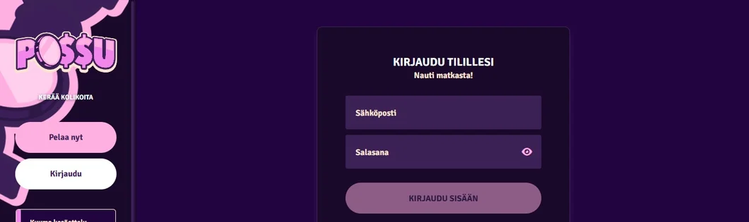 Kirjaudu tilillesi lomakkeella.